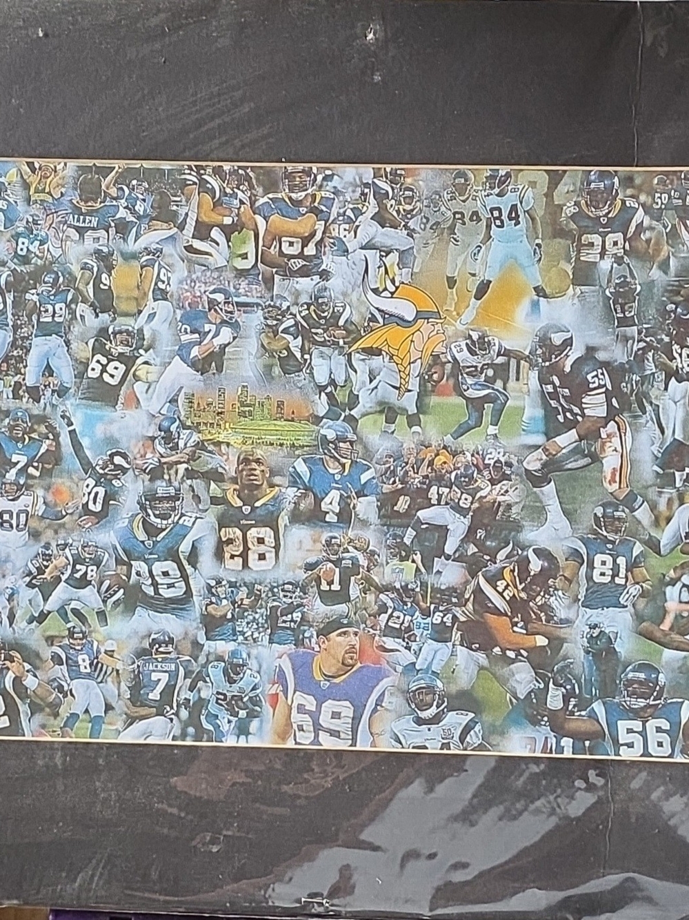Minnesota Vikings Collage Wall Art Print in Purple and Gold